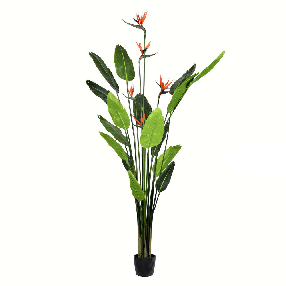 Vickerman Artificial Potted Bird of Paradise Palm Tree