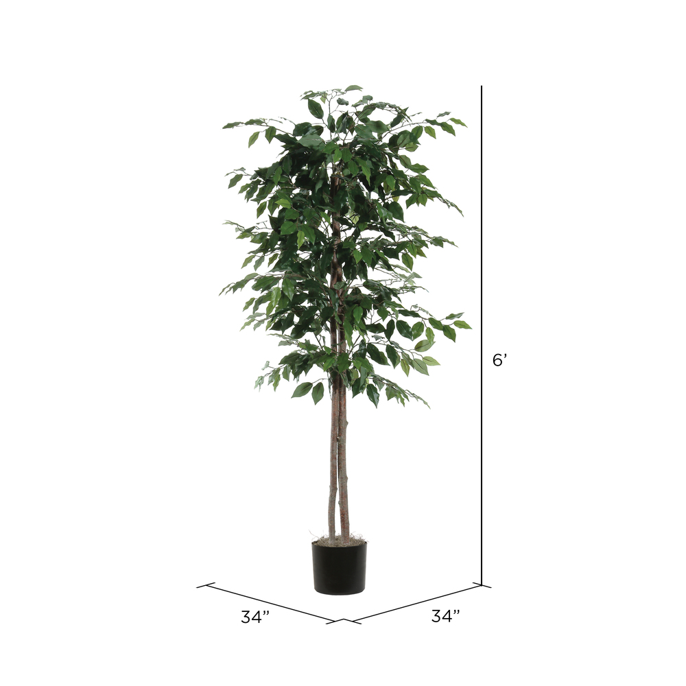 Vickerman Artificial 6' Ficus Potted Tree