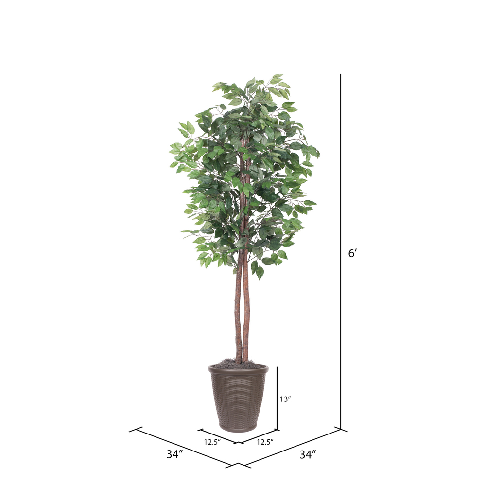 Vickerman Artificial 6' Ficus Potted Tree