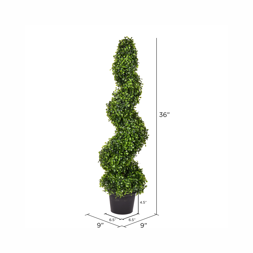 Vickerman Artificial Boxwood Spiral In Pot UV