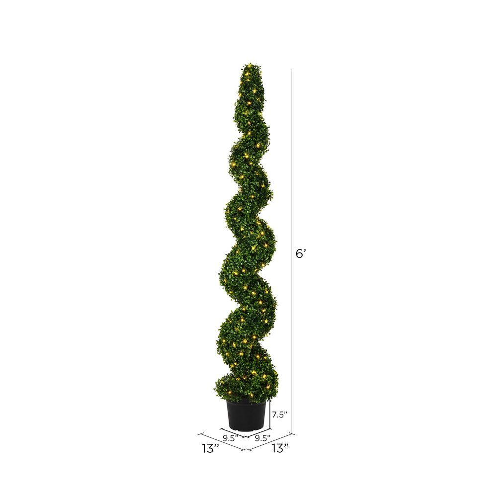 Vickerman Artificial Boxwood Spiral In Pot UV