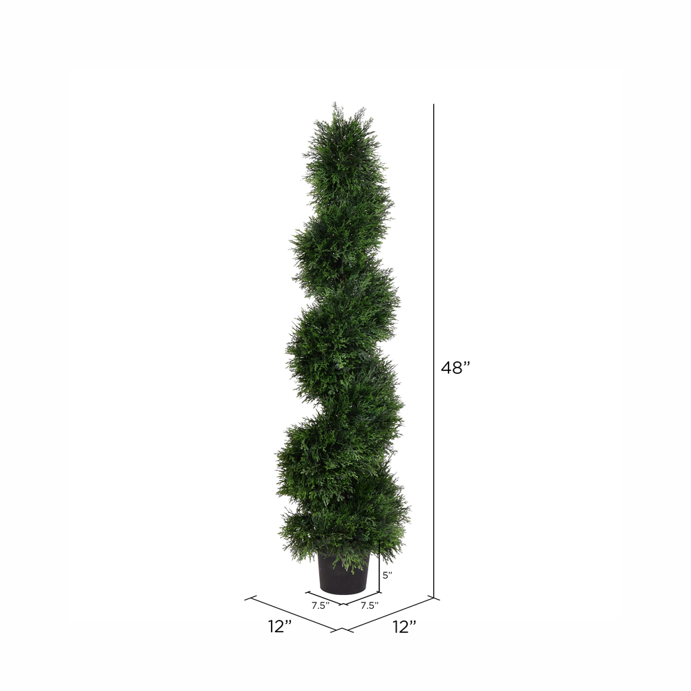 Vickerman Artificial Cedar Spiral Topiary In Pot UV