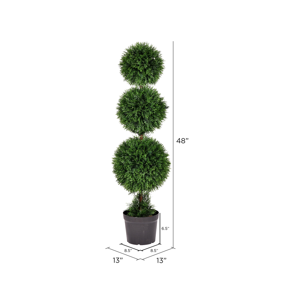 Vickerman Artificial Cedar Ball Topiary In Pot UV
