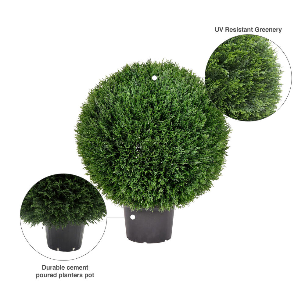 Vickerman Artificial Cedar Ball In Pot UV