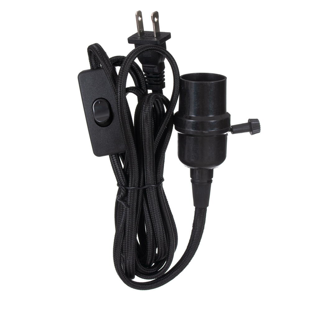 E26 Black Socket 8' Cord On/Off Switch