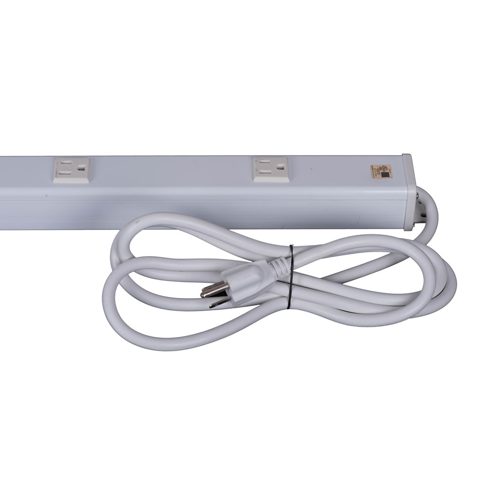6' White Outlet Bar 12 Outlet 6'Lead 15A