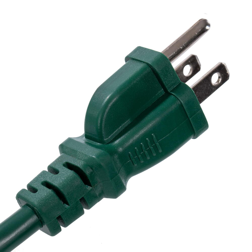 10' x 3 Outlet Green EXT Cord 16AWG