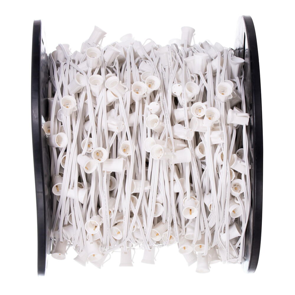 Vickerman C9 Sockets on White Wire