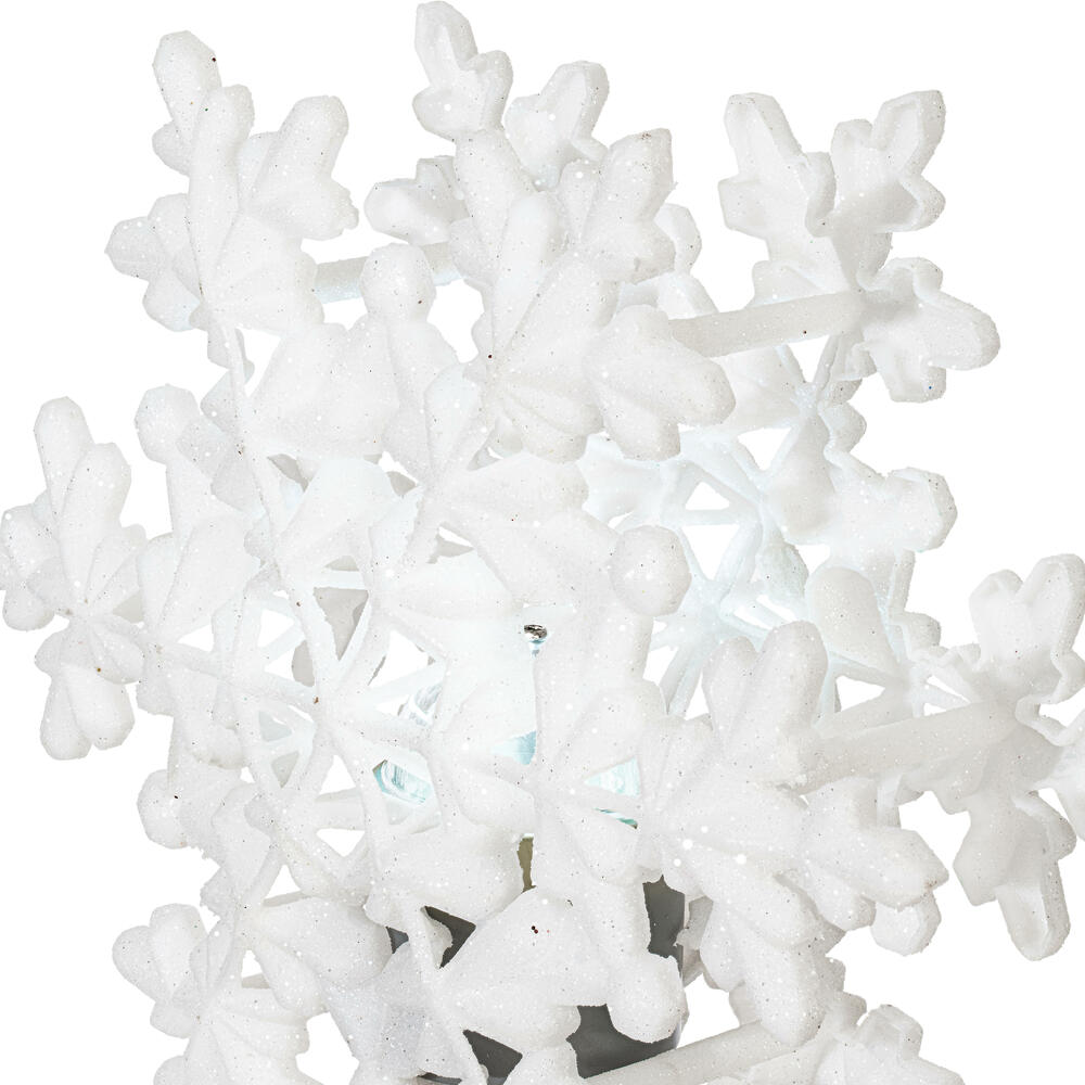 Vickerman LED White 6 Point Snowflake Tree Topper, Motion Light Cast