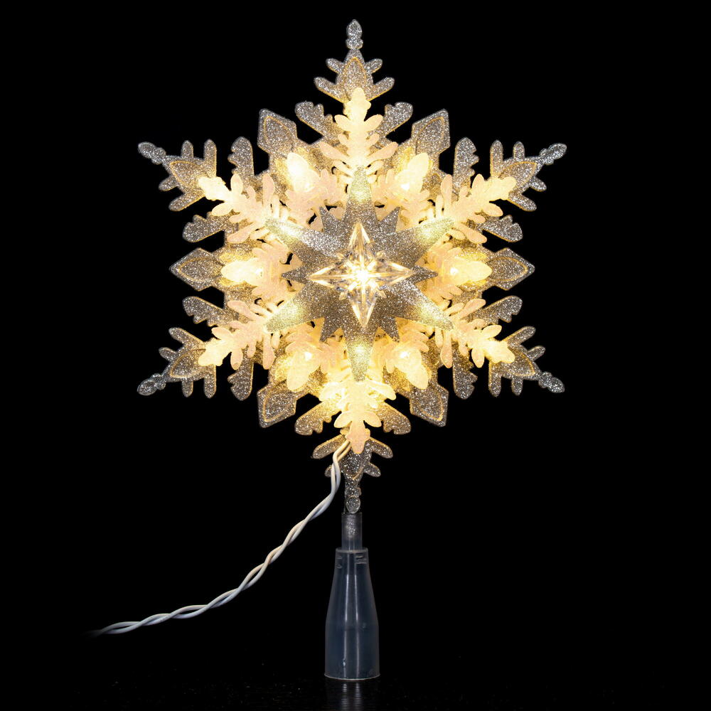 Vickerman Silver-White Snowflake Tree Topper