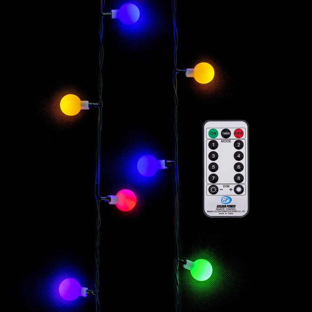 Vickerman LED Indoor/Outdoor 8 Function Cherry Light Set with Remote Control.