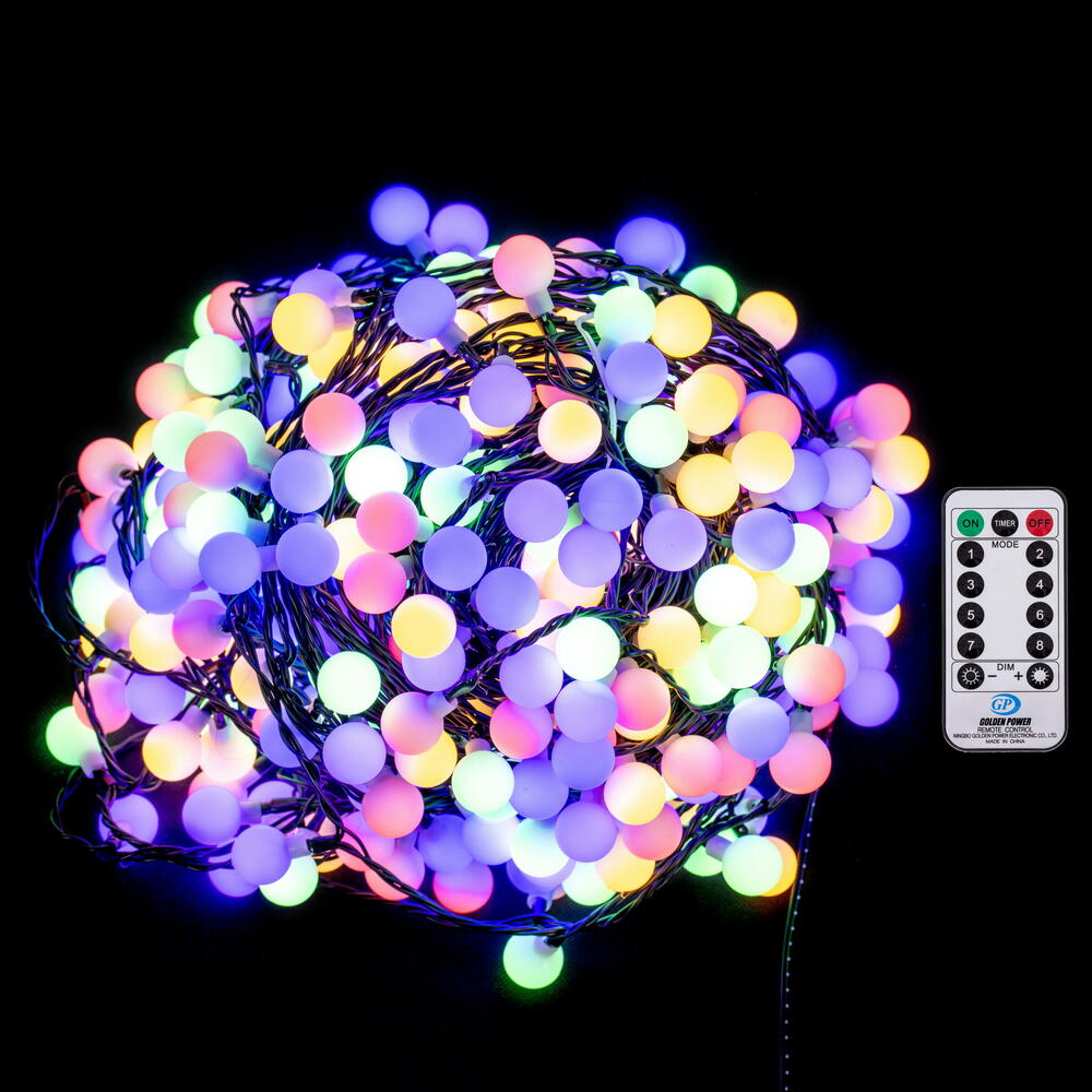 Vickerman LED Indoor/Outdoor 8 Function Cherry Light Set with Remote Control.