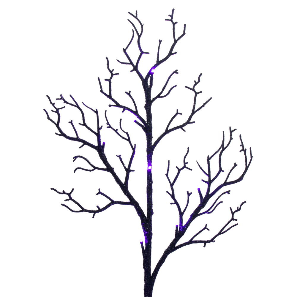 Vickerman Black Twig Tree  Purple/Orange LED
