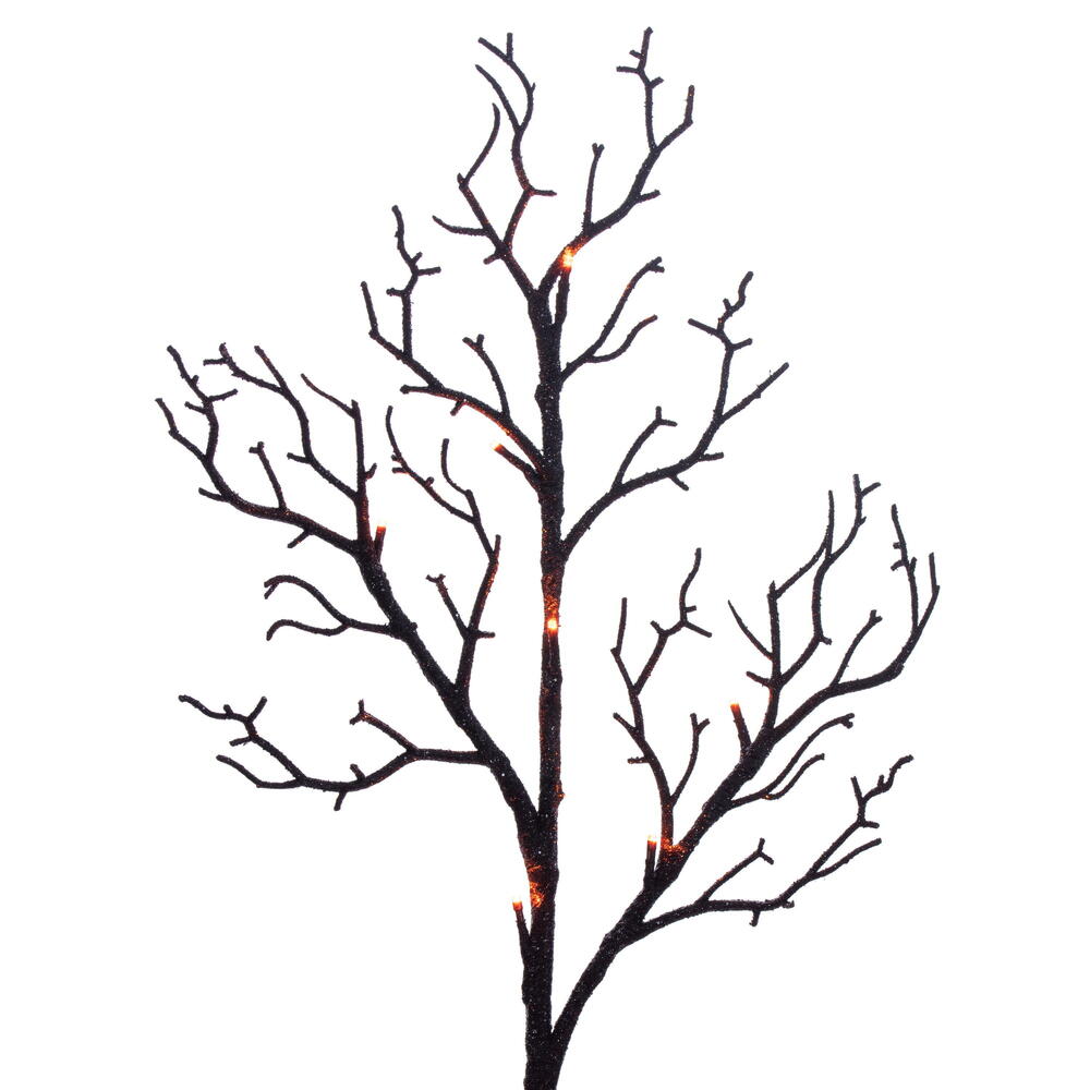 Vickerman Black Twig Tree  Purple/Orange LED