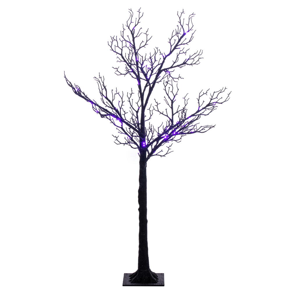 Vickerman Black Twig Tree  Purple/Orange LED