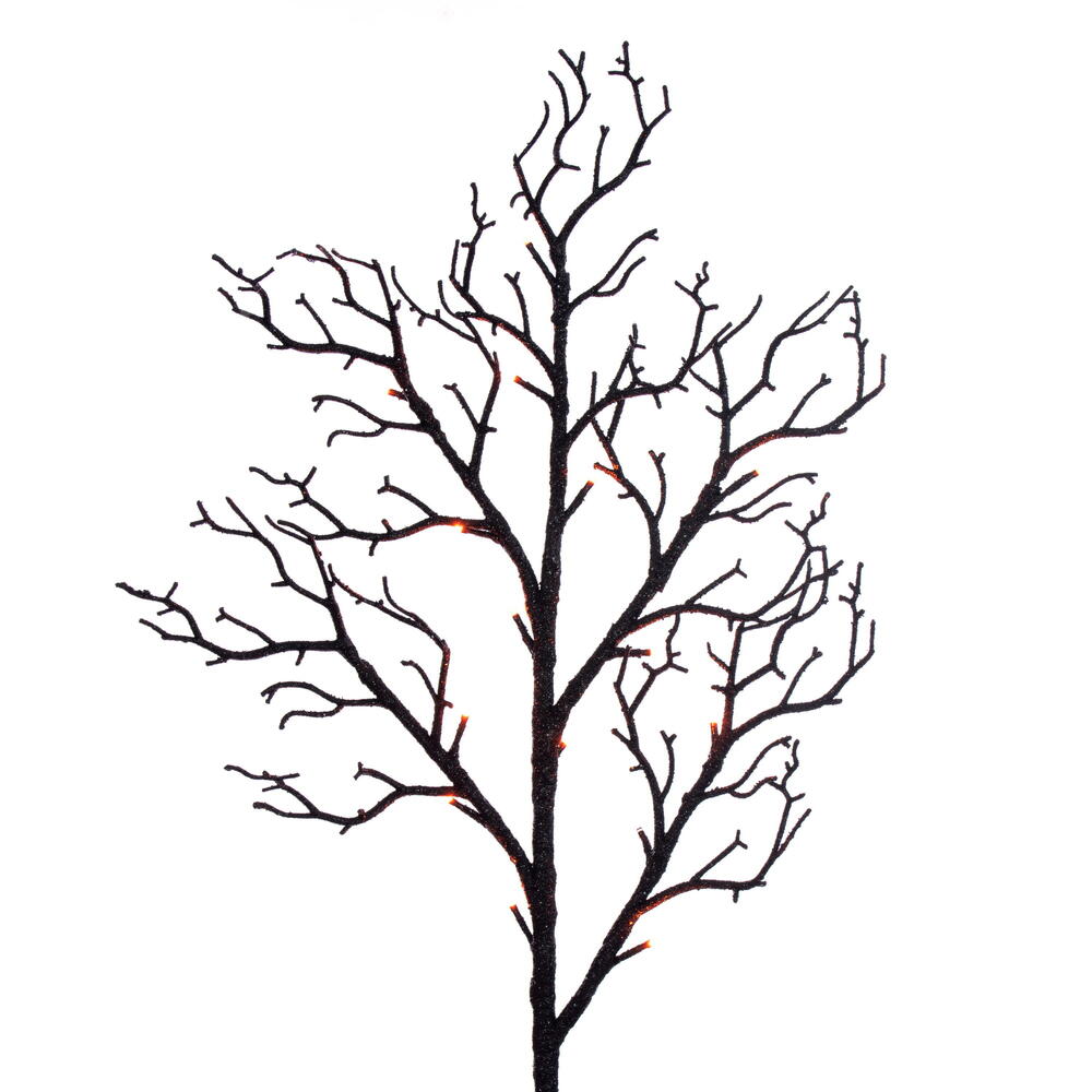 Vickerman Black Twig Tree  Purple/Orange LED