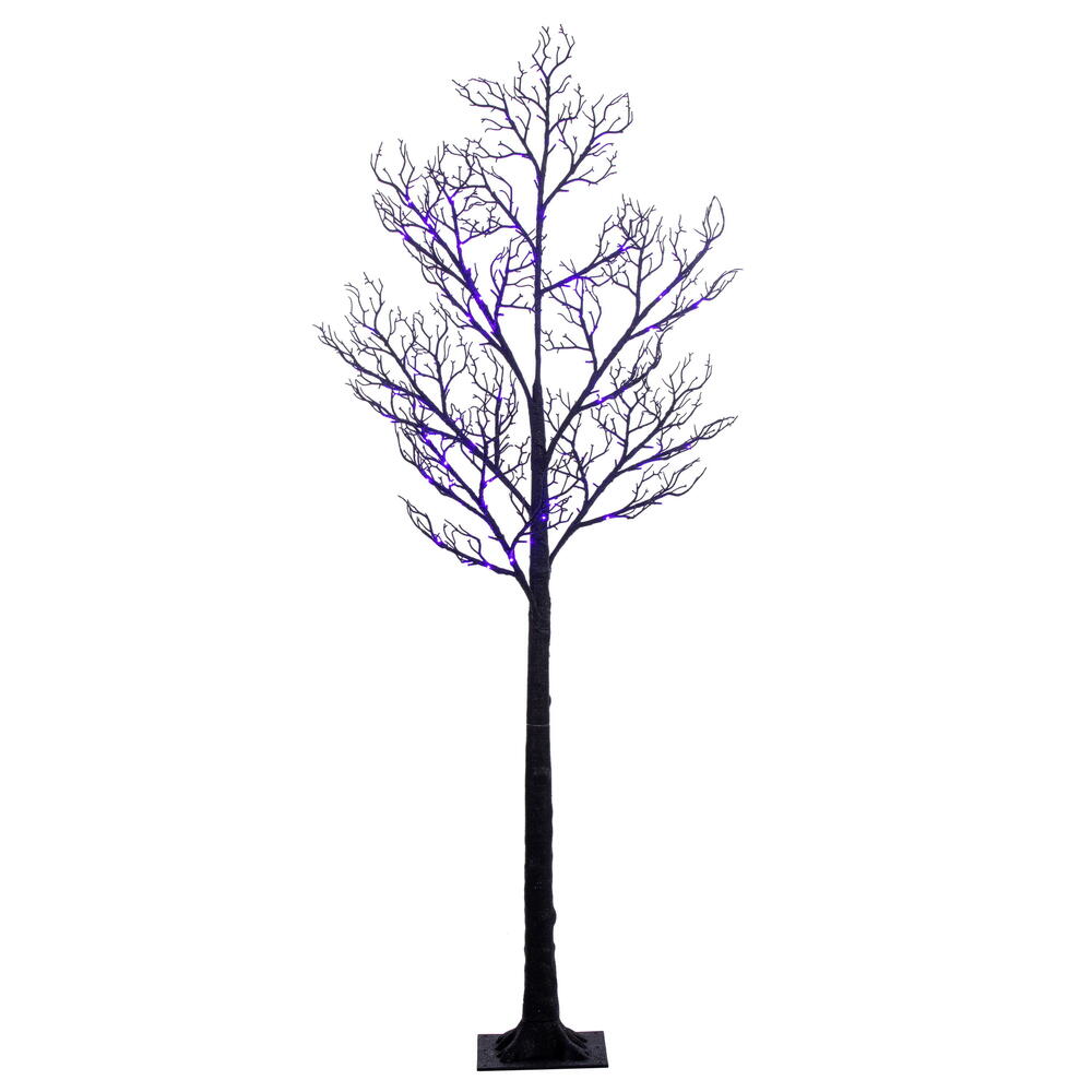 Vickerman Black Twig Tree  Purple/Orange LED