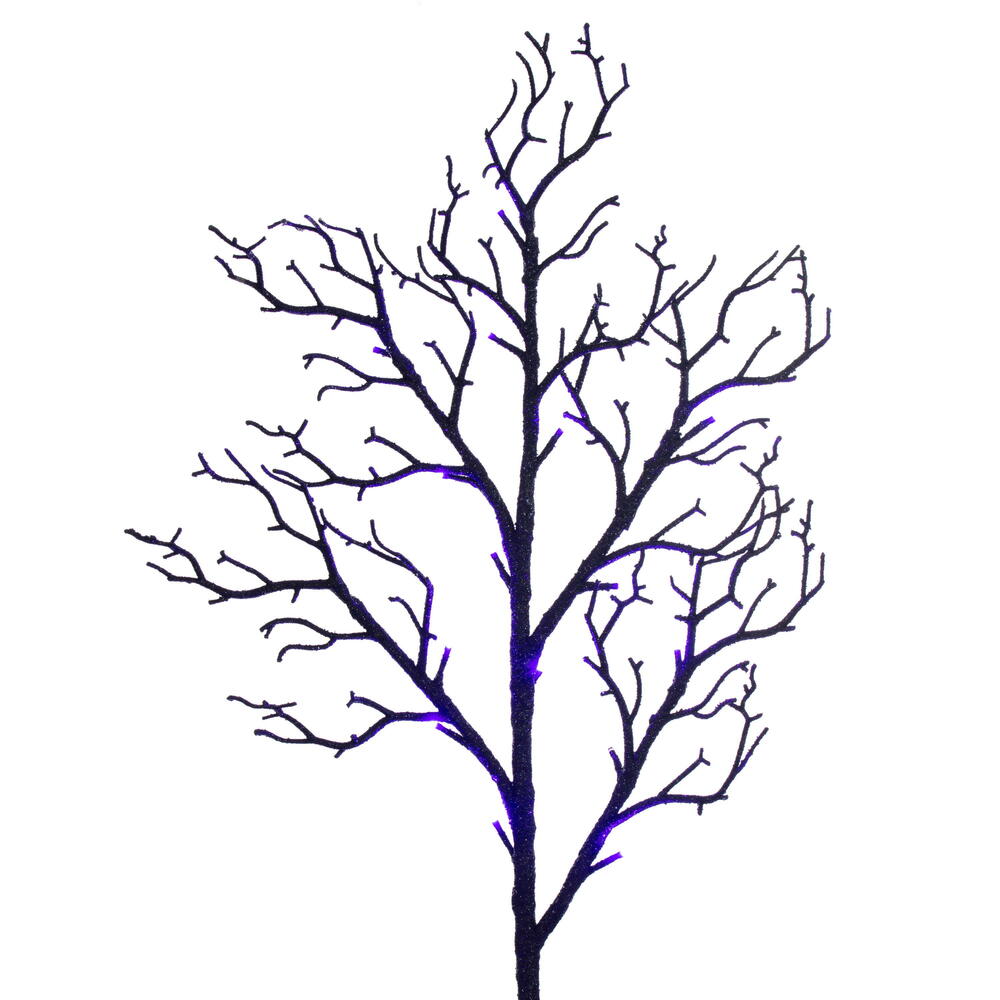 Vickerman Black Twig Tree  Purple/Orange LED