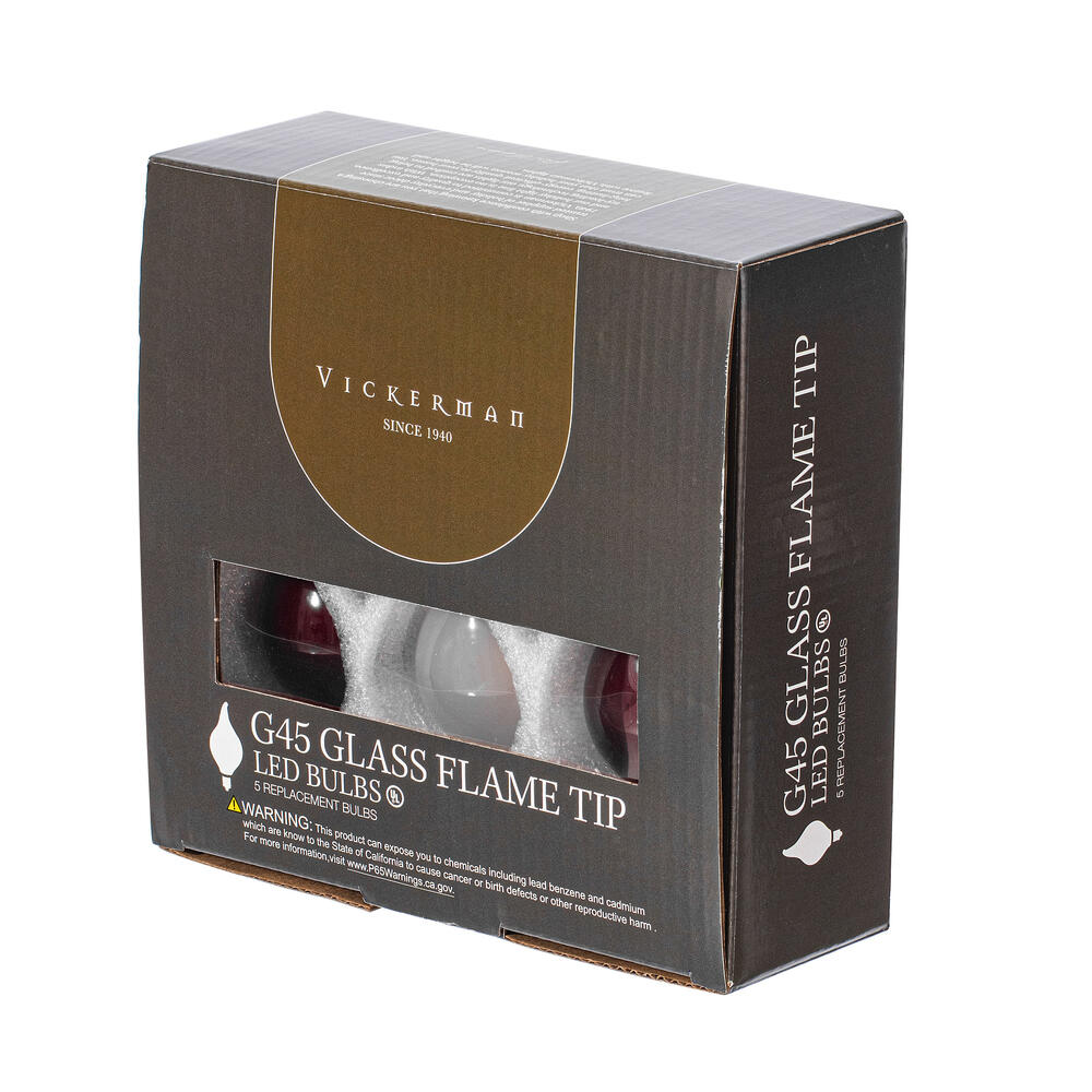 Vickerman LED G45 Glass Flame Tip Bulb
