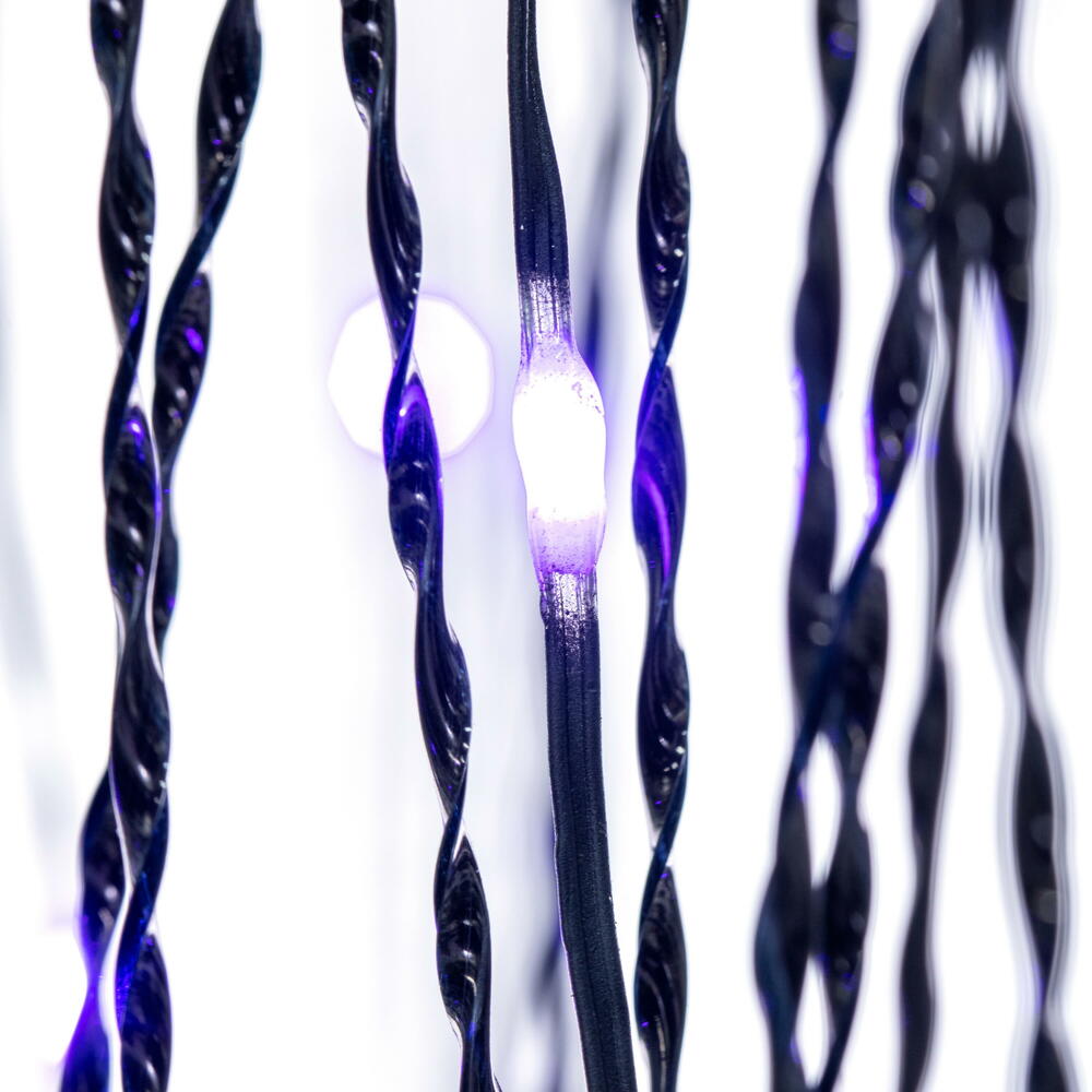 Vickerman Black Willow Twig Artificial Pre-Lit Halloween Tree, Purple and Orange LED Dot Lights. 