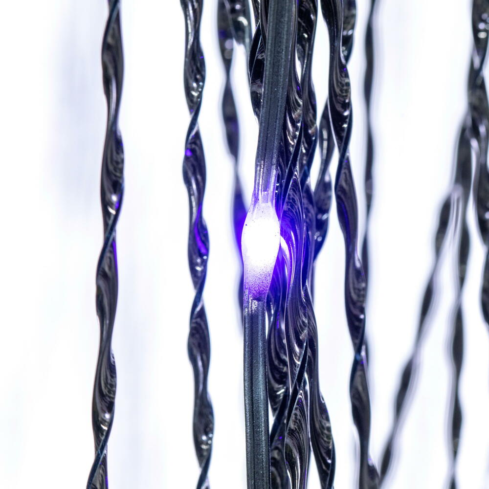 Vickerman Black Willow Twig Artificial Pre-Lit Halloween Tree, Purple and Orange LED Dot Lights. 