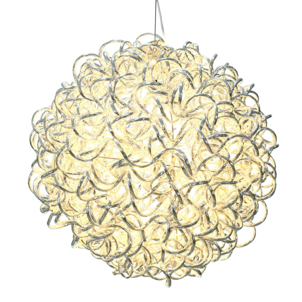 Vickerman Spiral LED Silver Aluminum Ball