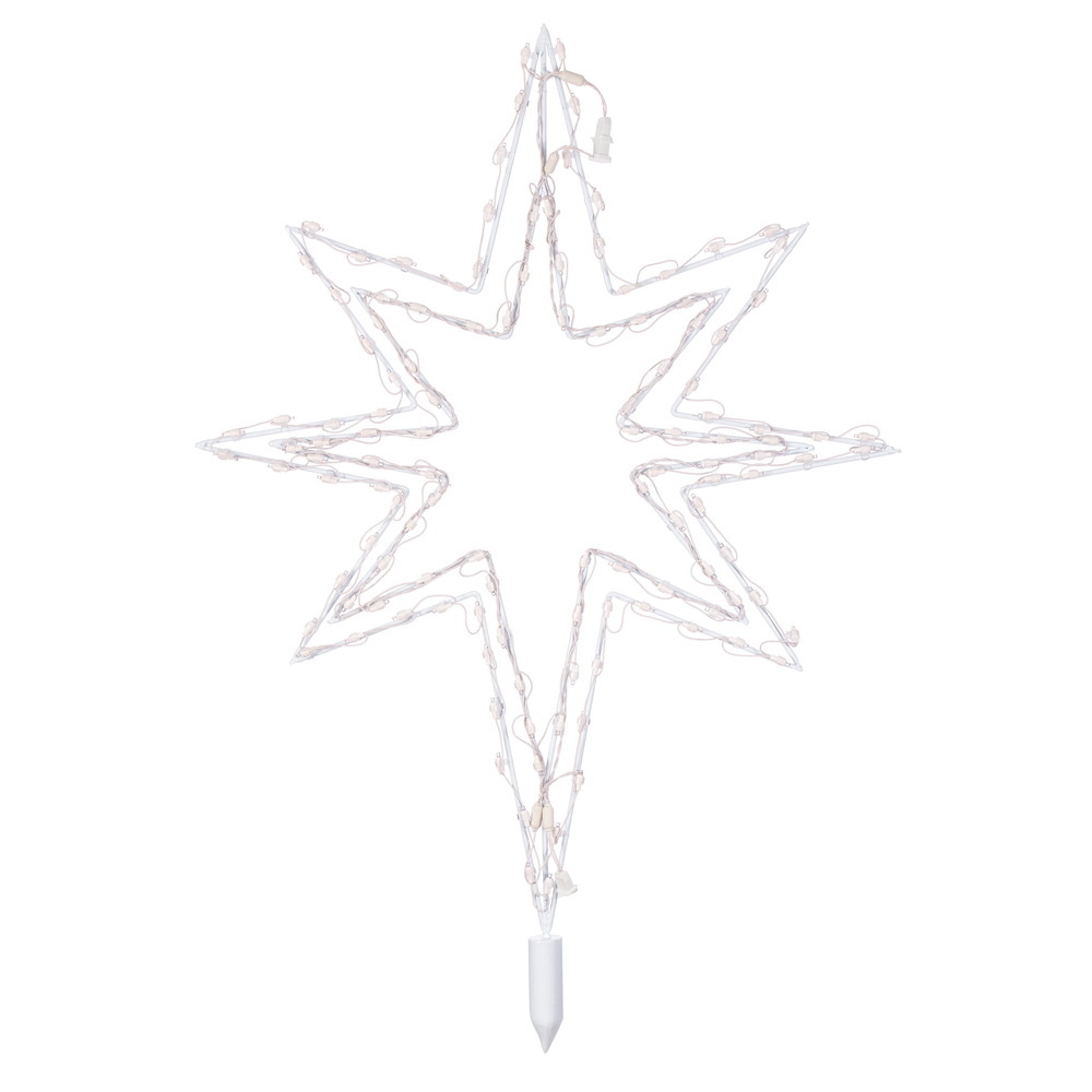 Vickerman 3-D White Bethlehem Star Tree Top, LED Lights 
