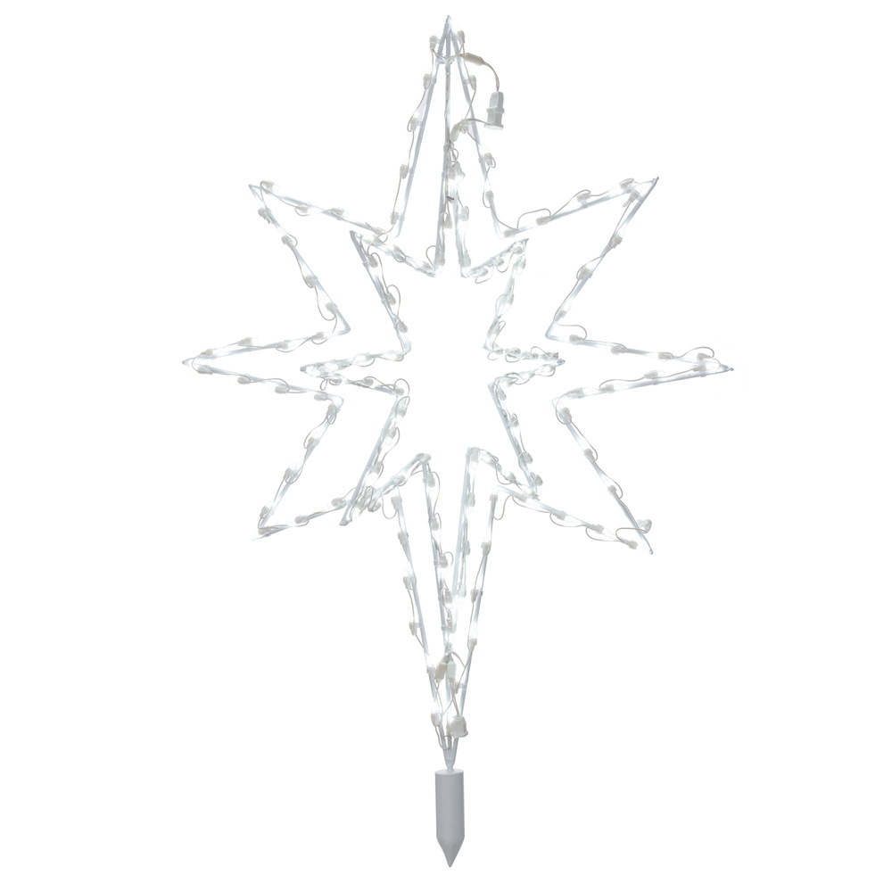 Vickerman 3-D White Bethlehem Star Tree Top, LED Lights 