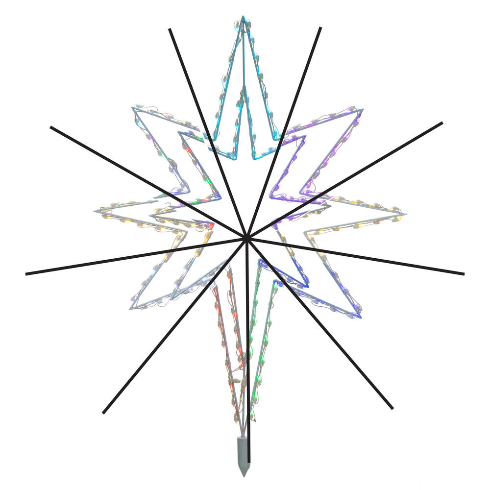 Vickerman 3-D White Bethlehem Star Tree Top, LED Lights 