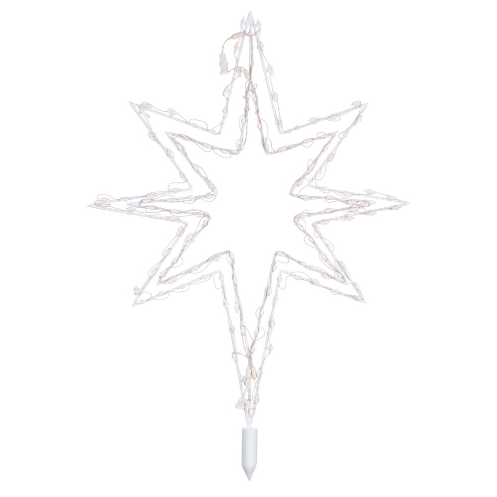 Vickerman 3-D White Bethlehem Star Tree Top, LED Lights 