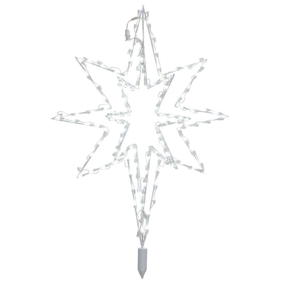 Vickerman 3-D White Bethlehem Star Tree Top, LED Lights 