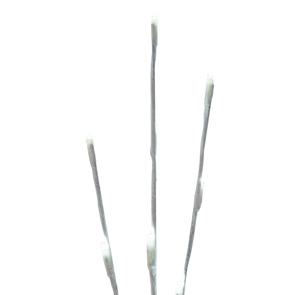 Vickerman 3Pc LED Pure White Twig Stake Lights