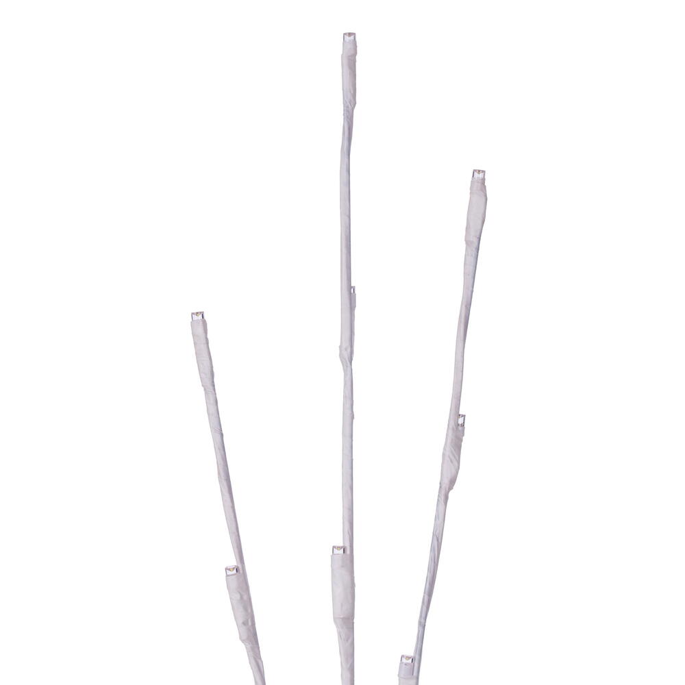 Vickerman 3Pc LED Pure White Twig Stake Lights