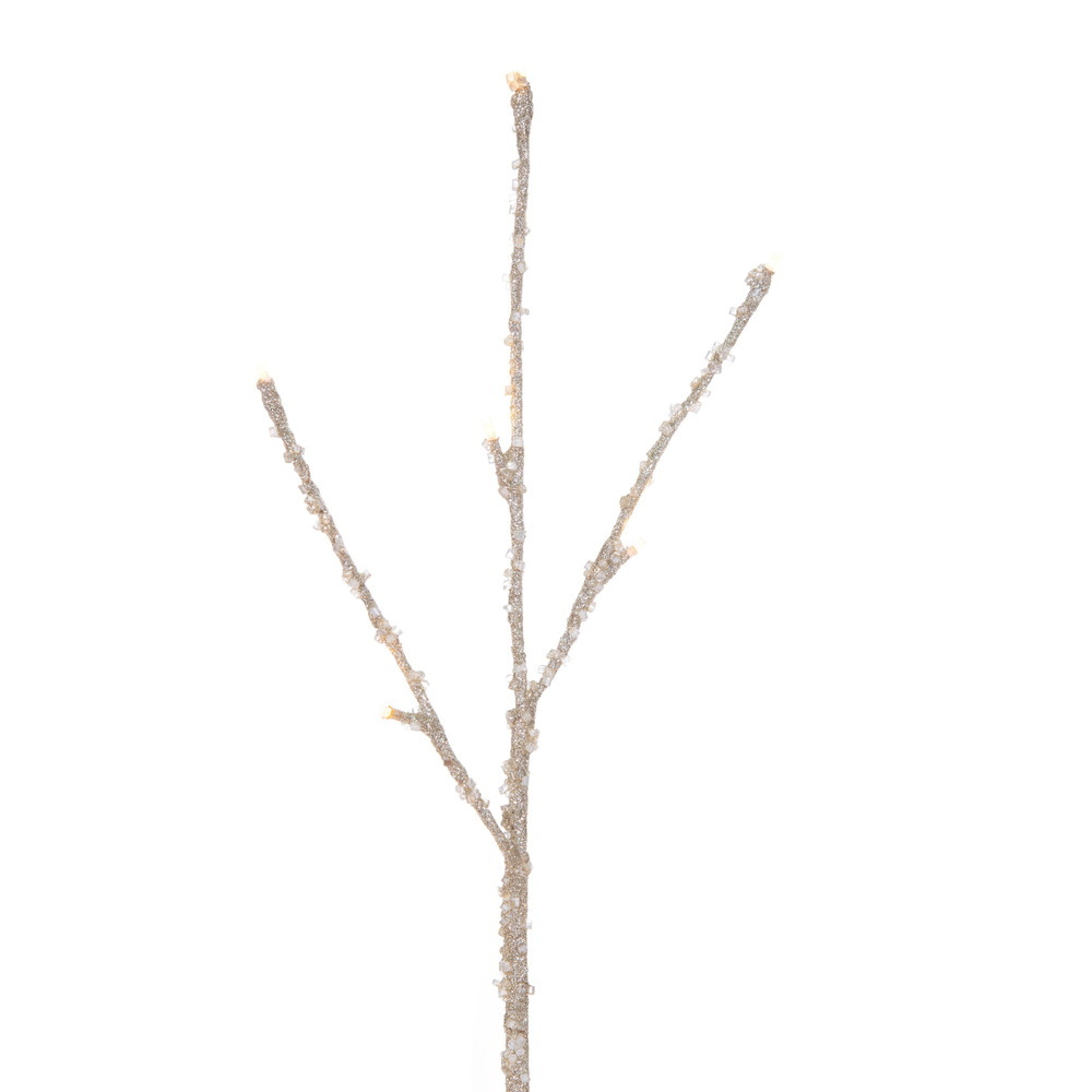 Vickerman Champagne Icy Sugar Glitter Twig Tree WW LED