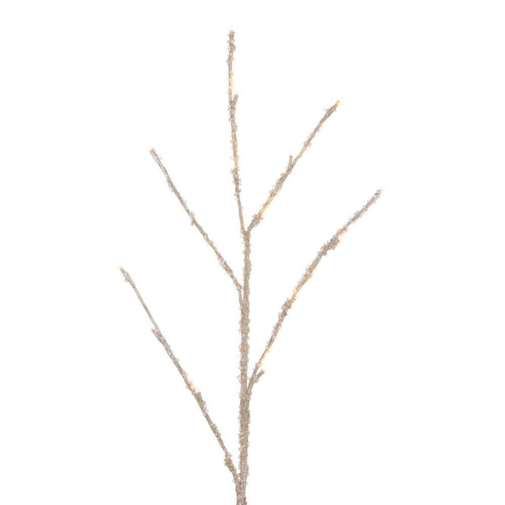 Vickerman Champagne Icy Sugar Glitter Twig Tree WW LED