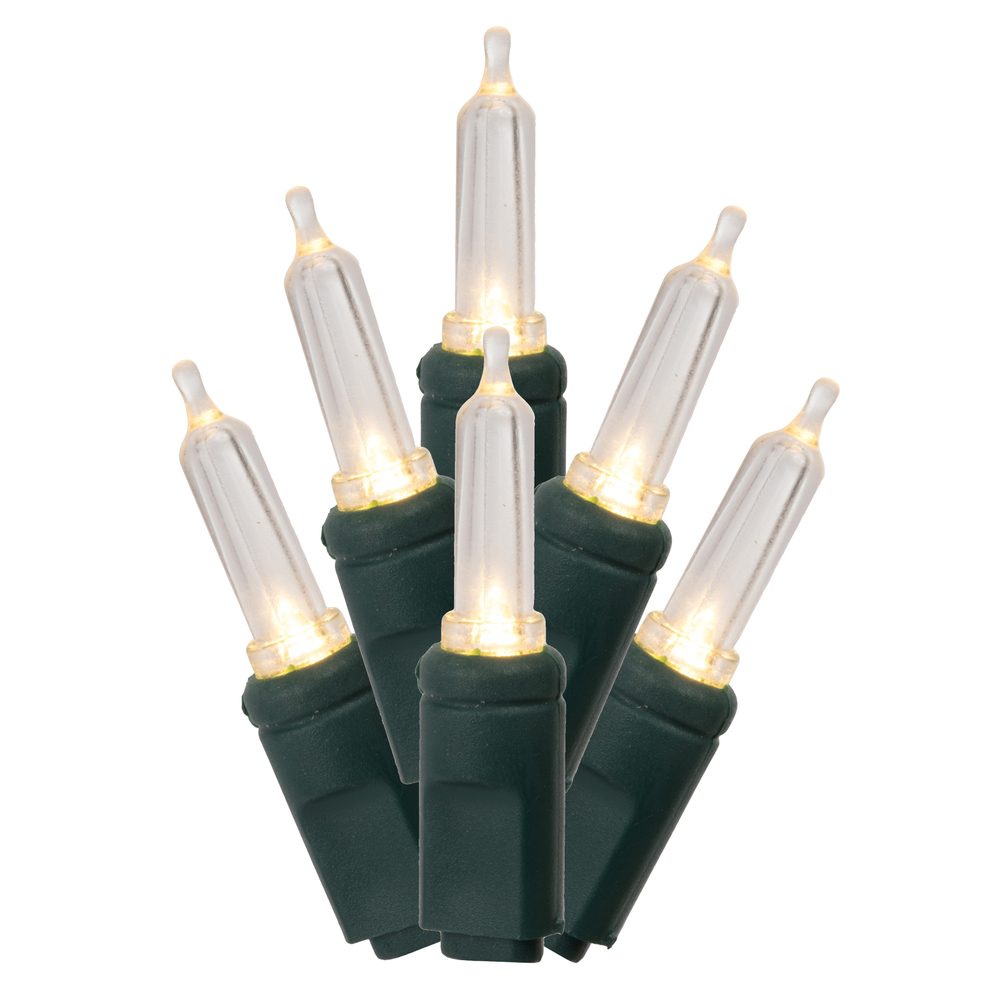 Vickerman Italian LED Single Mold Green Wire Christmas Light Set, Poly Bag