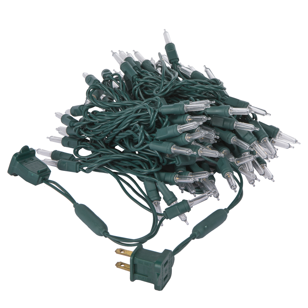Vickerman Italian LED Single Mold Green Wire Christmas Light Set, Poly Bag