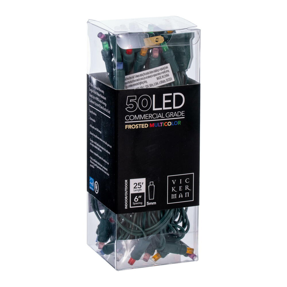Vickerman Frosted Wide Angle Single Mold End-Connecting LED Light Set