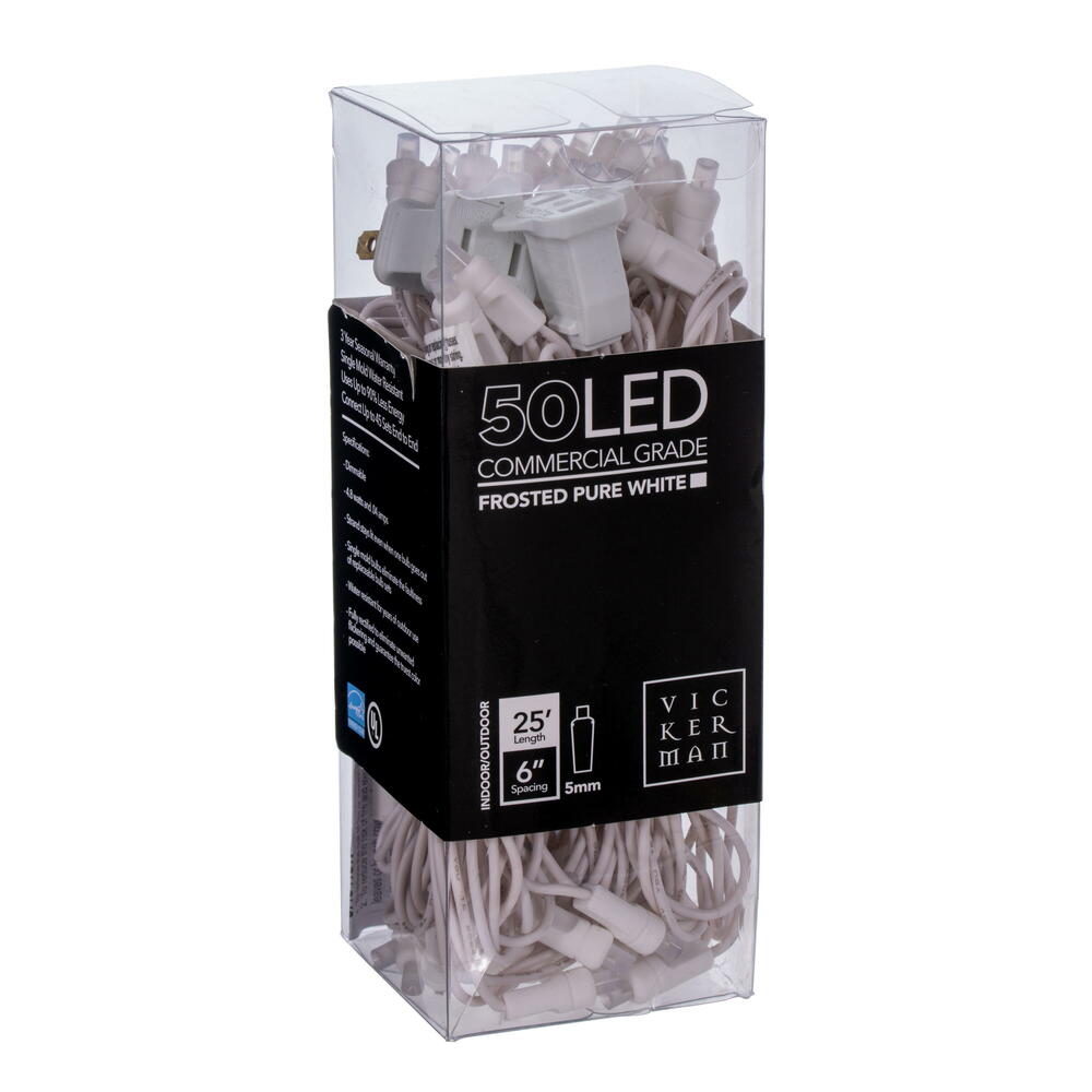 Vickerman Frosted Single Mold Wide Angle LED Christmas light