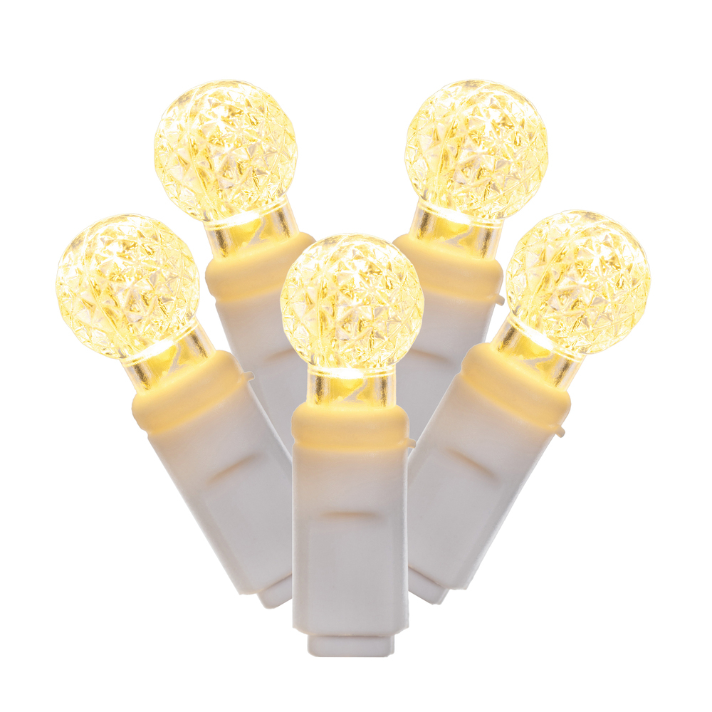 Vickerman Single Mold G12 Berry White Wire LED Christmas Light Set, Poly Bag