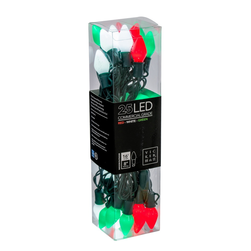Vickerman Single Mold C7 LED Ceramic Christmas Light Set