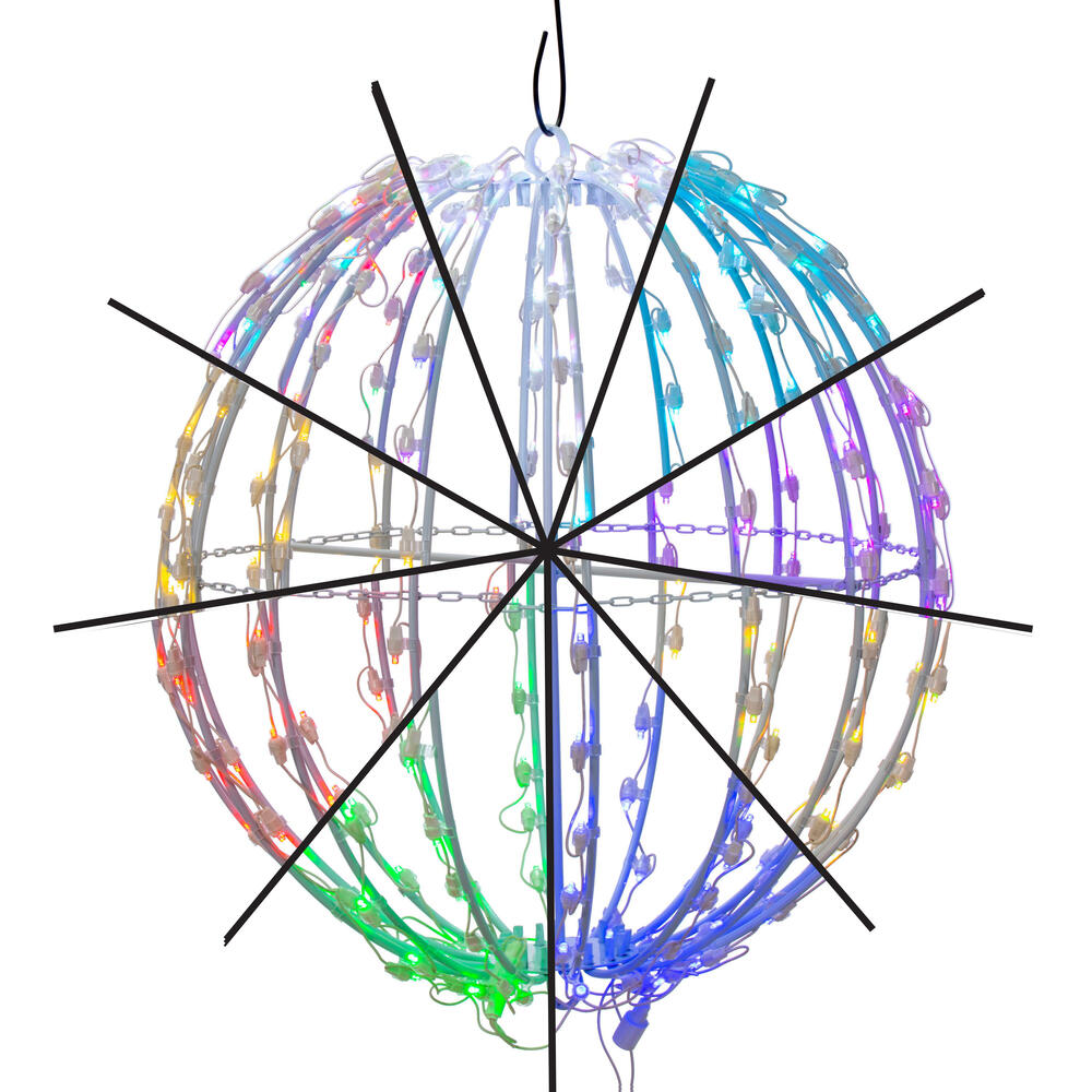 Vickerman Folding Metal Sphere, RGB-Remote Controlled Sealed 5mm Wide Angle LED Lights